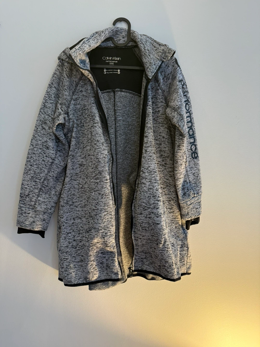 Calvin Klein Performance Long Zip-Up Hoodie - Gray - Size S - photo 2
