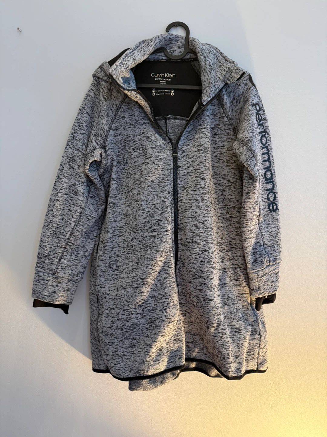 Calvin Klein Performance Long Zip-Up Hoodie - Gray - Size S