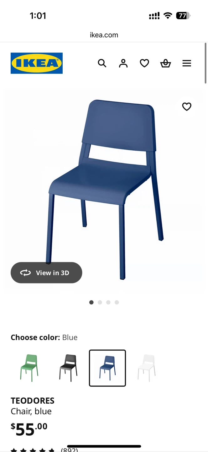 IKEA TEODORES Chair - Blue - photo 3