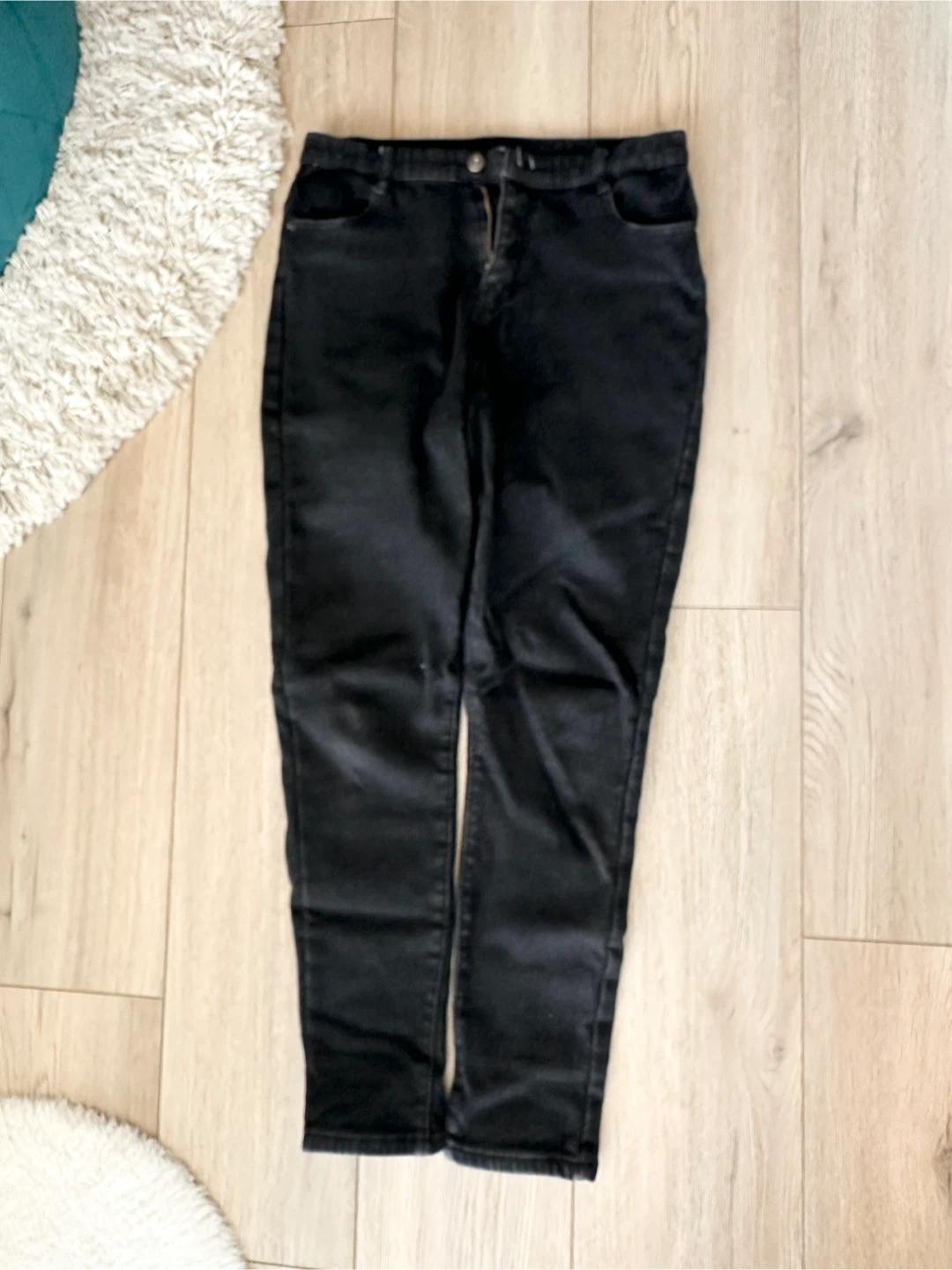 Black Lined Denim Jeans US L