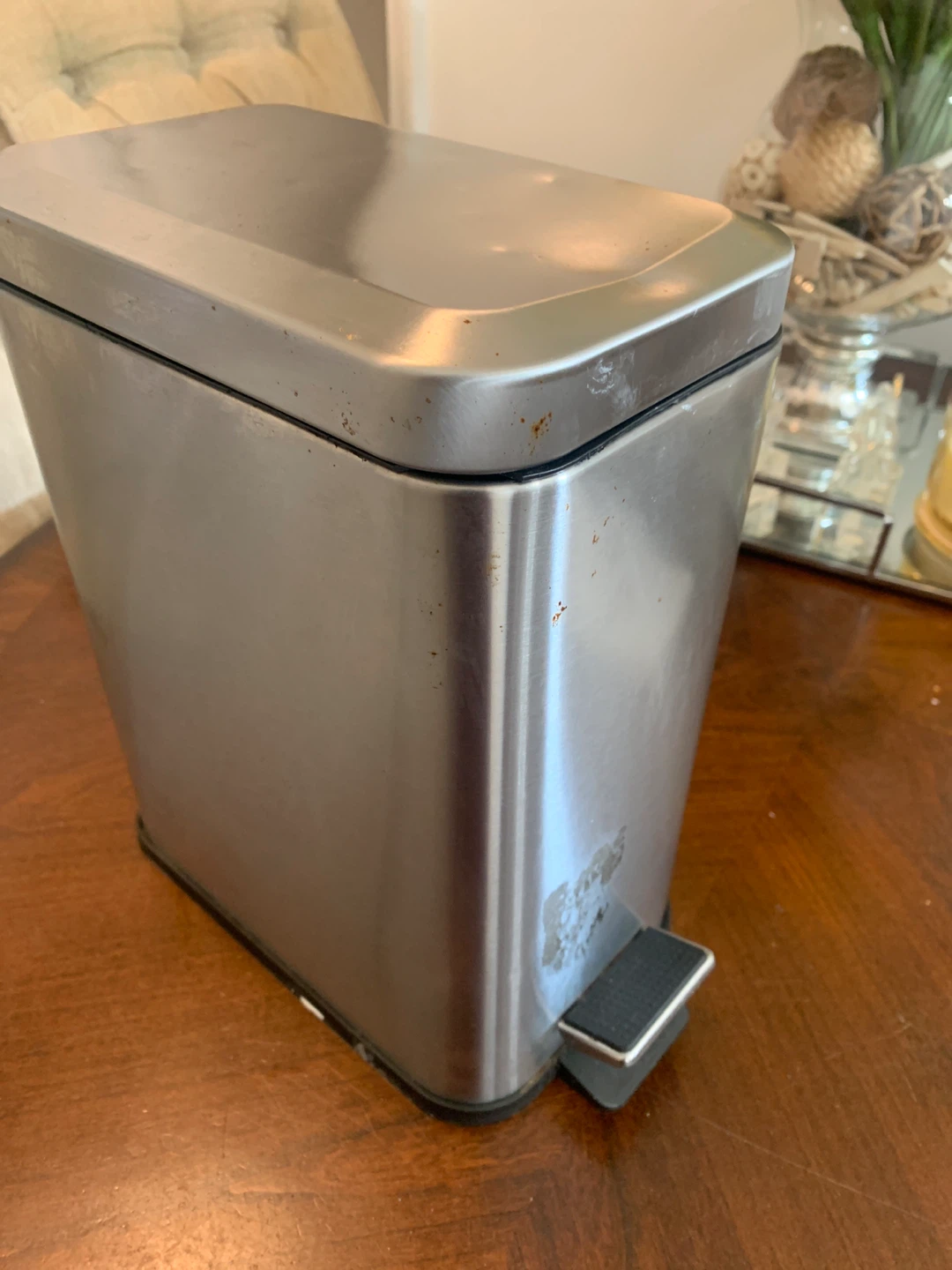 Brushed Stainless Steel Step Trash Can