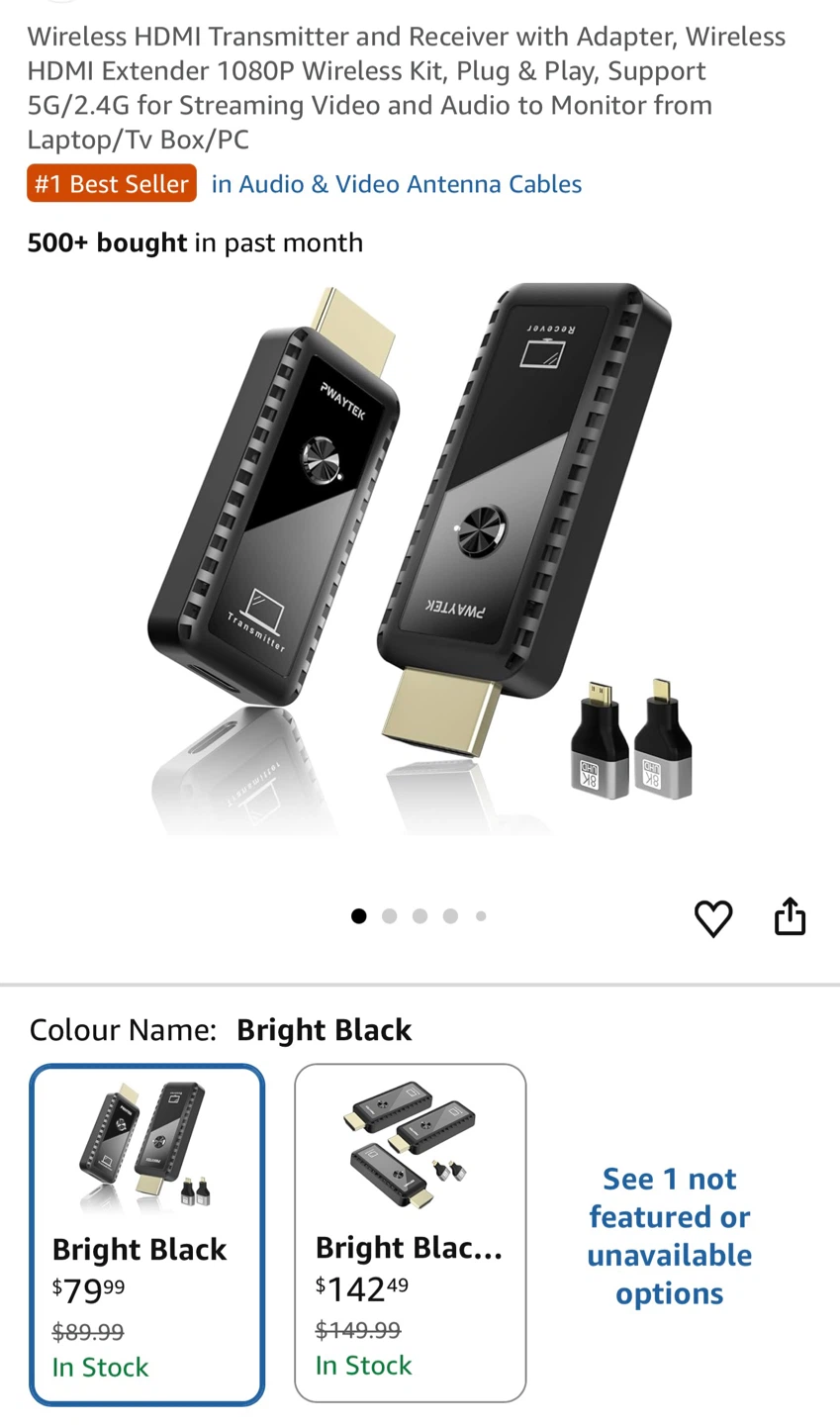 PWAYTEK Wireless HDMI Transmitter and Receiver Kit - photo 2