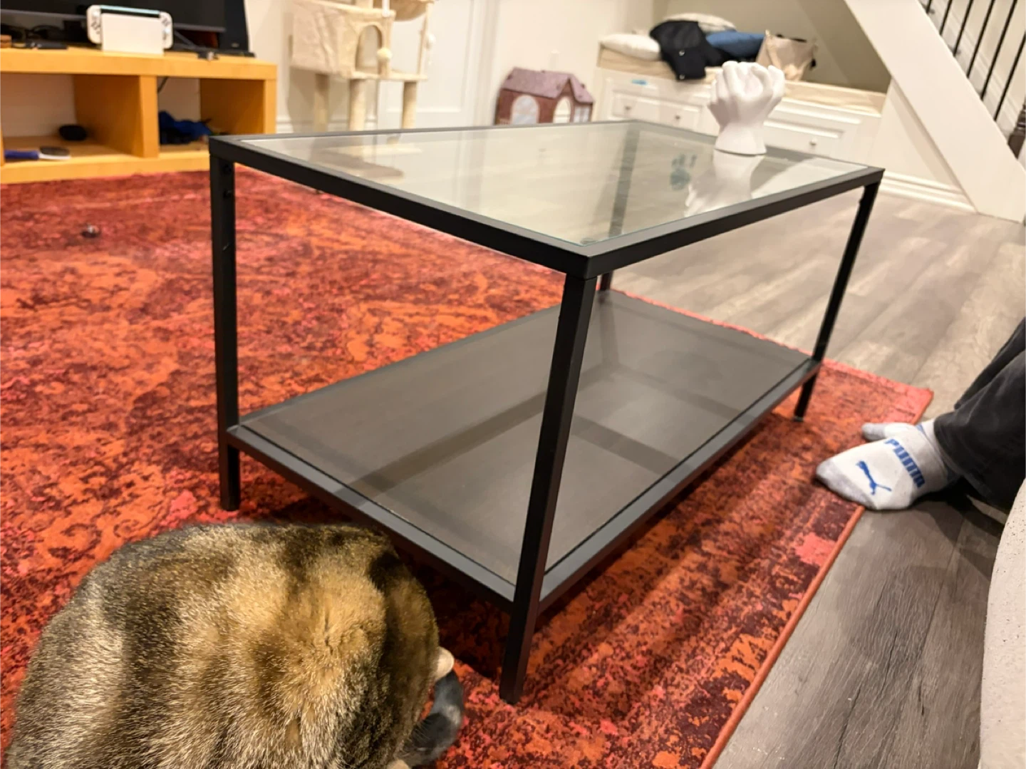 IKEA FJÄLLBO Coffee Table Black Metal & Glass - photo 4
