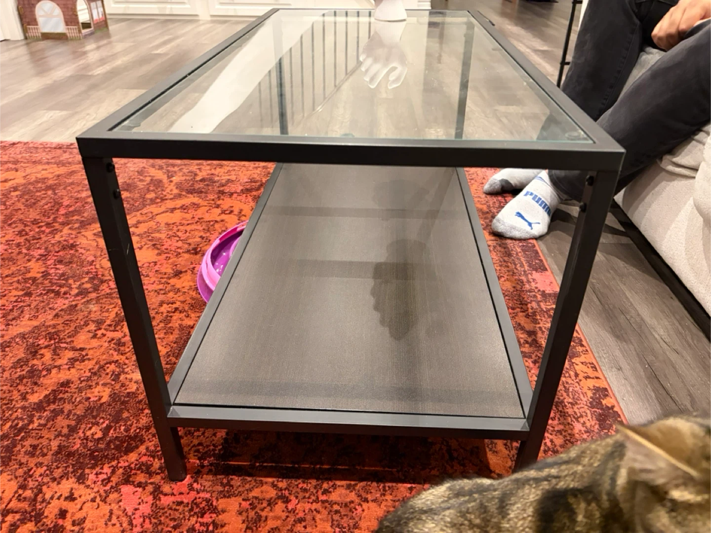 IKEA FJÄLLBO Coffee Table Black Metal & Glass - photo 5