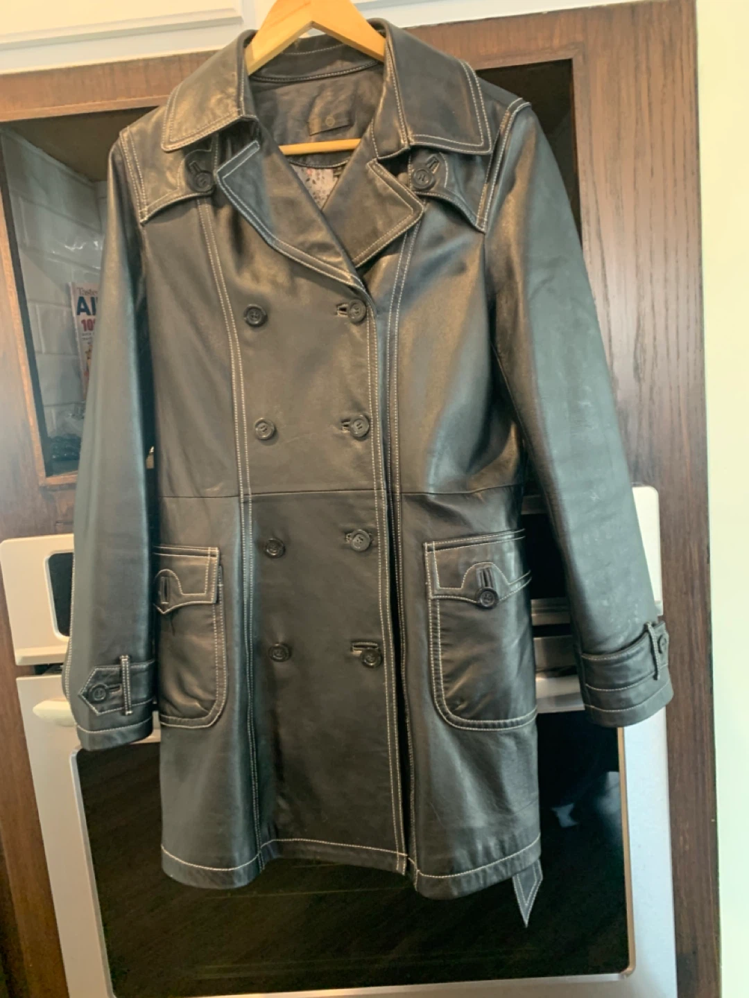 Wilsons Leather Black Trench Coat - photo 2