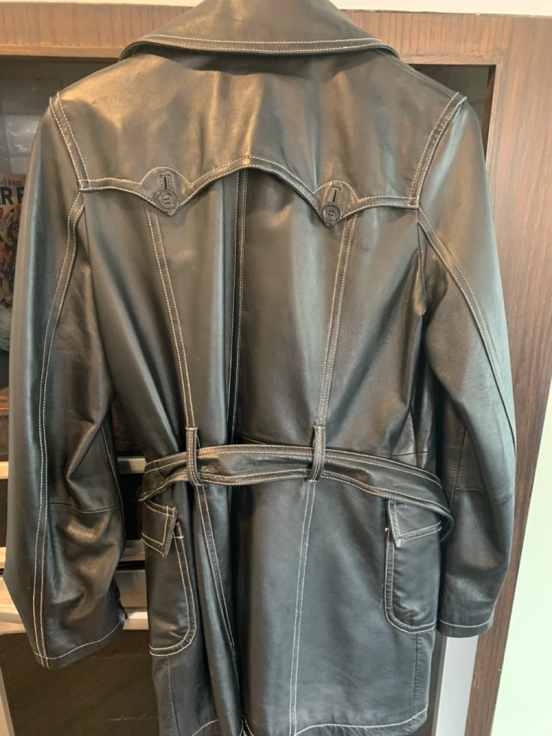 Wilsons Leather Black Trench Coat - photo 3