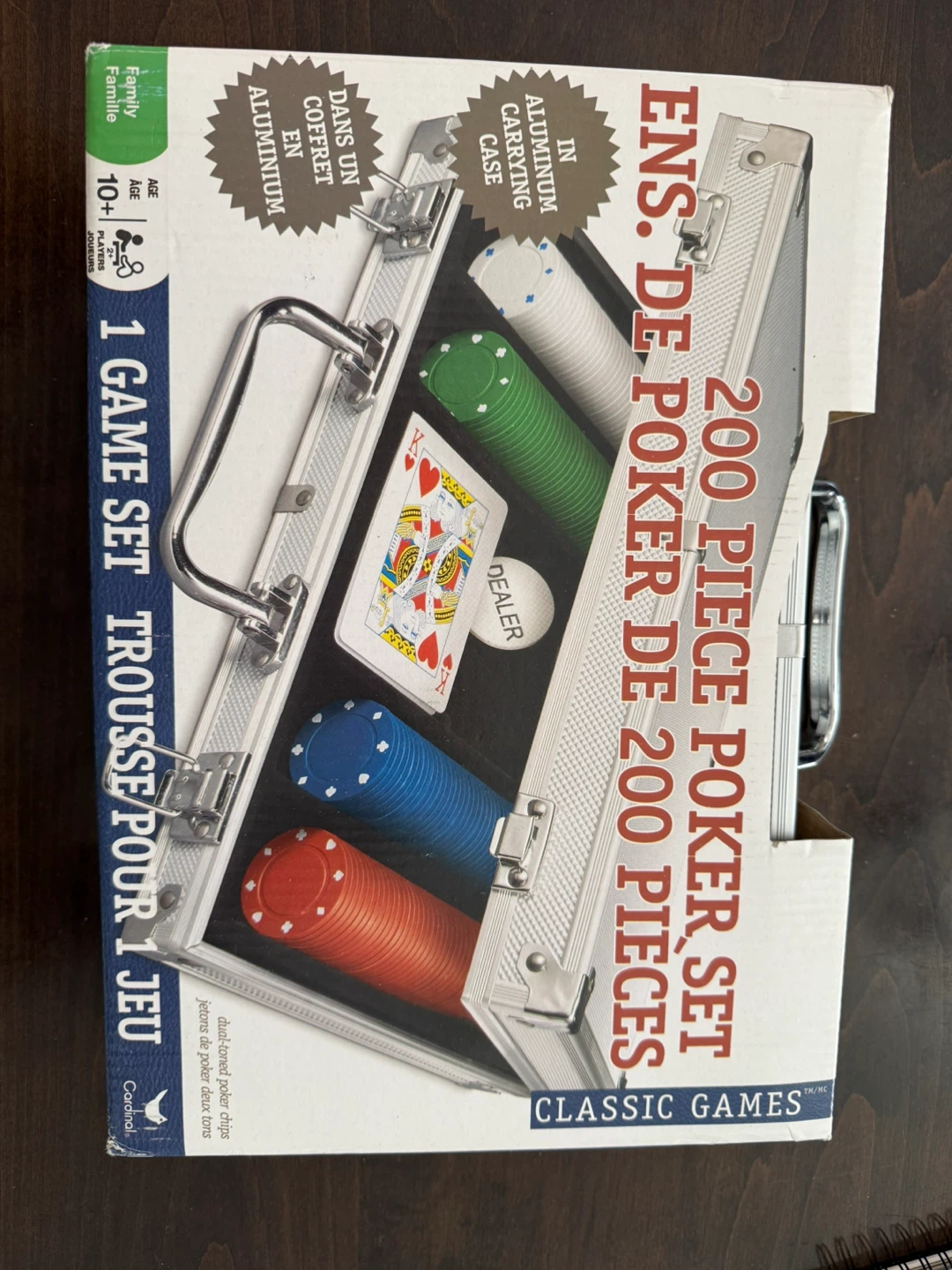 Kids poker set and poker/blackjack table felt
