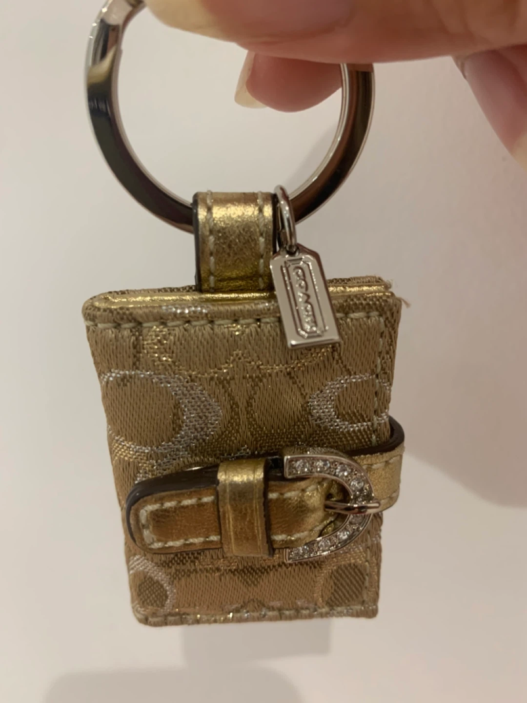 🏆New Coach Gold Signature Picture Frame Keychain 🏆
