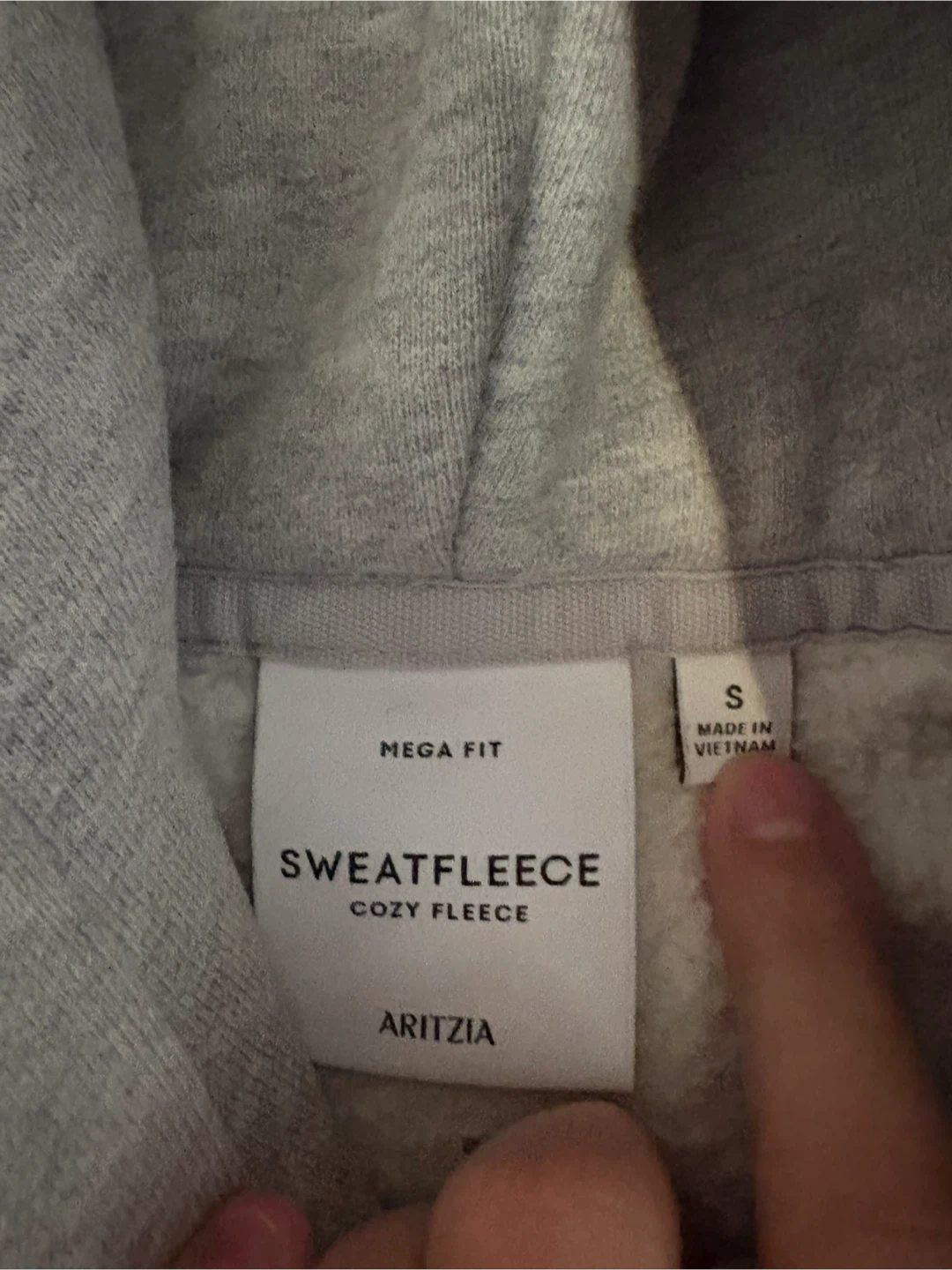 Aritzia mega raglon sweat set heather chrome size small - photo 3