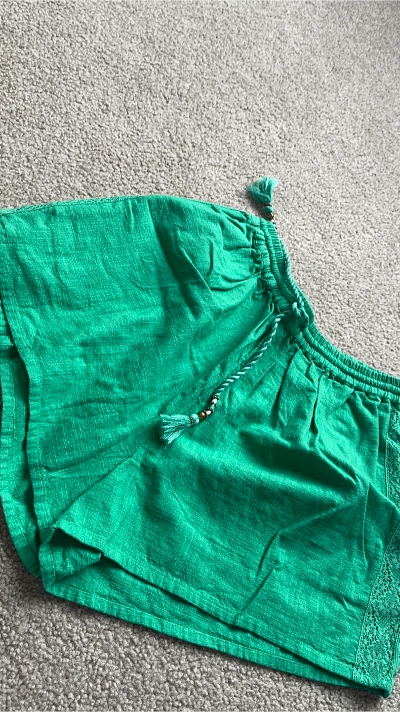 Green Embroidered Shorts - photo 3