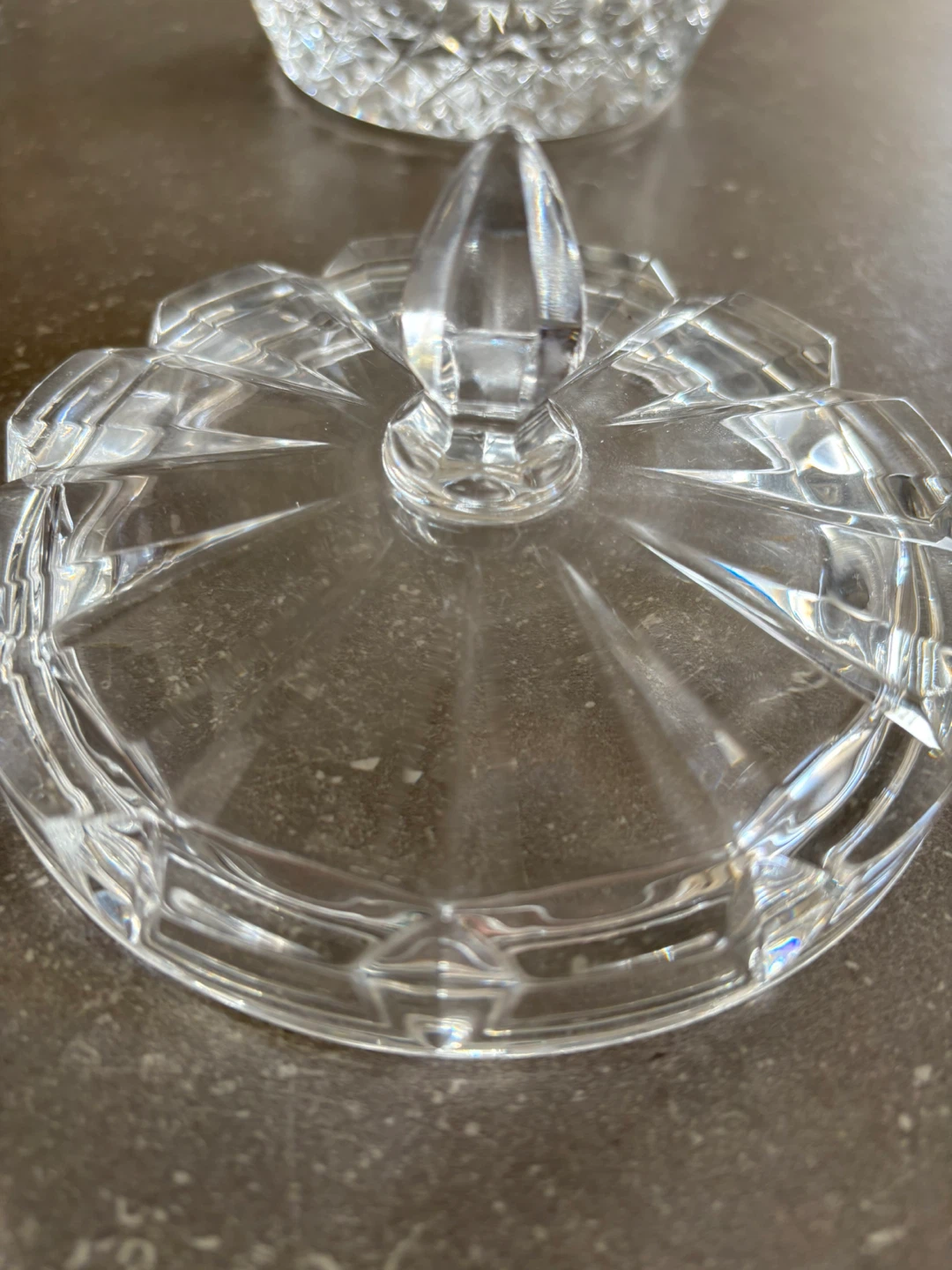Lead Crystal Glass Diamond Cut Candy Dish with Lid - photo 5