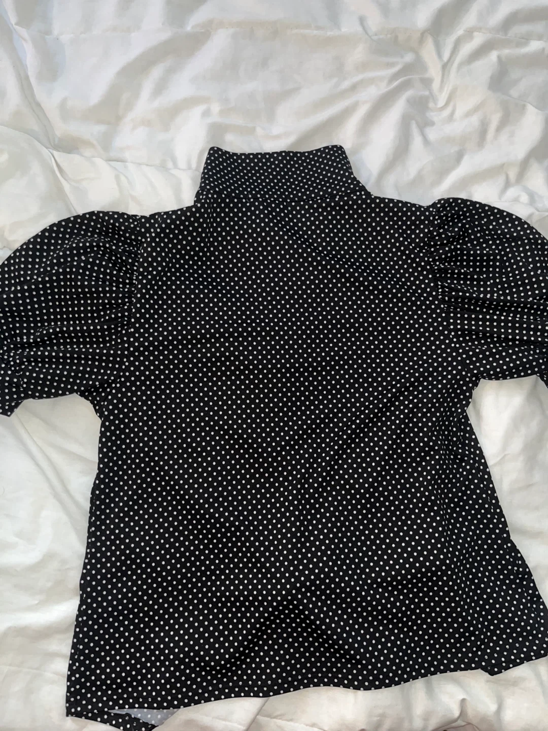 Pebble and Stone Black Polka Dot Blouse - Size Small - photo 4