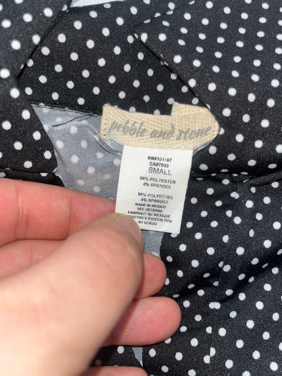 Pebble and Stone Black Polka Dot Blouse - Size Small - photo 3