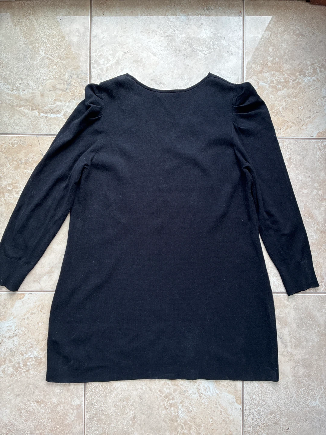 INC International Concepts Black Puff Sleeve V-Neck Sweater - 1X - photo 3
