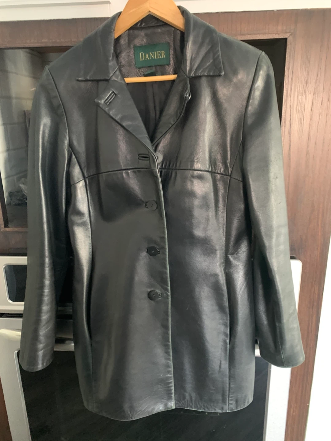 DANIER Black Leather Jacket Size S/P