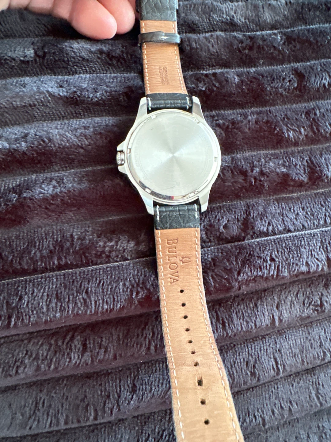 Bulova Men's Genuine Leather Strap Watch - photo 2