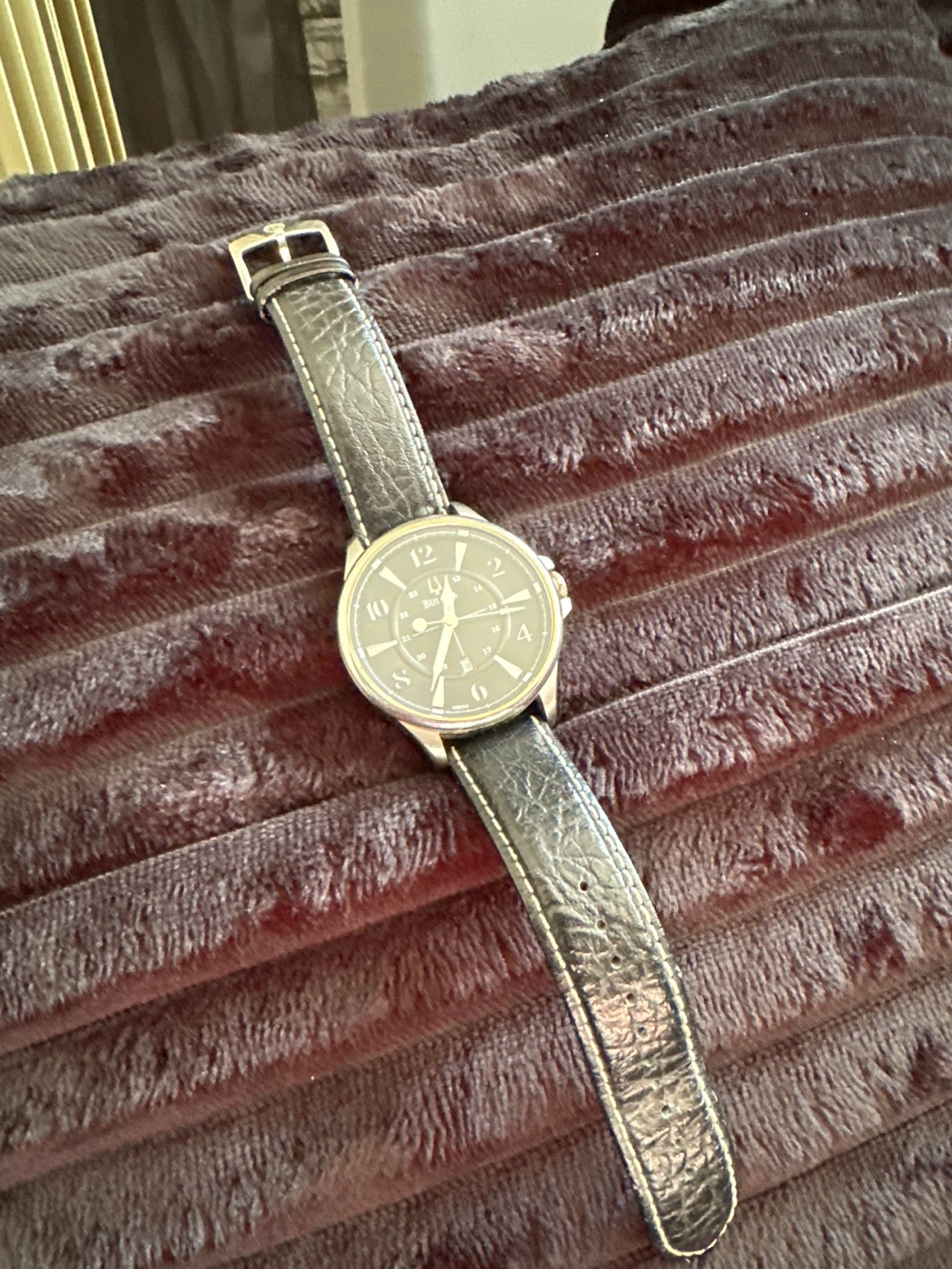 Bulova Men's Genuine Leather Strap Watch - photo 5