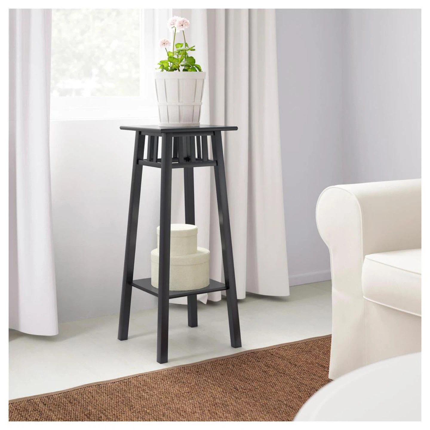 IKEA Black Tall Accent Table plant stand