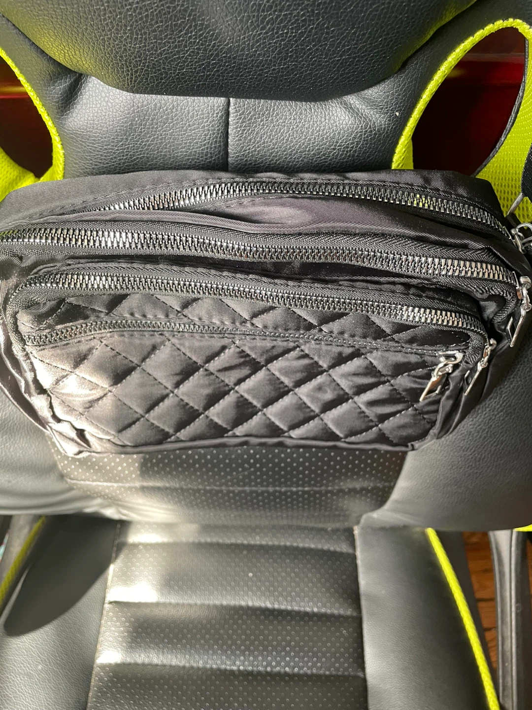 Black Quilted Fanny Pack / Crossbody Bag - photo 2