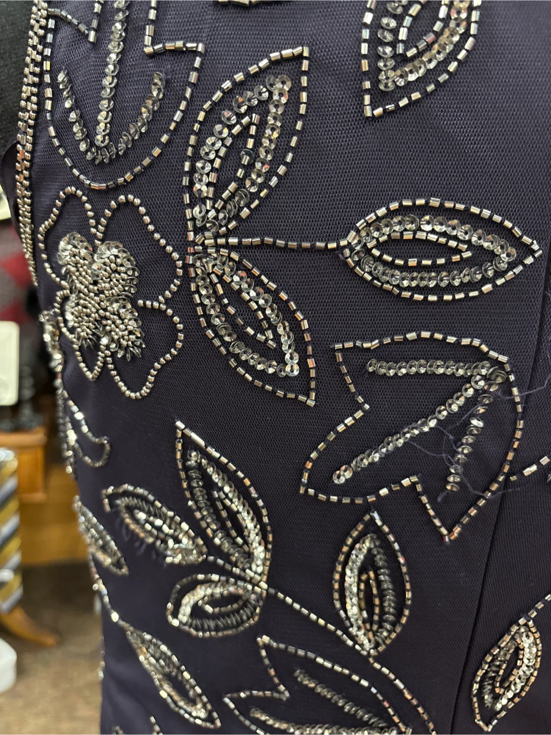 Beaded Navy Blue Maxi Dress - photo 5