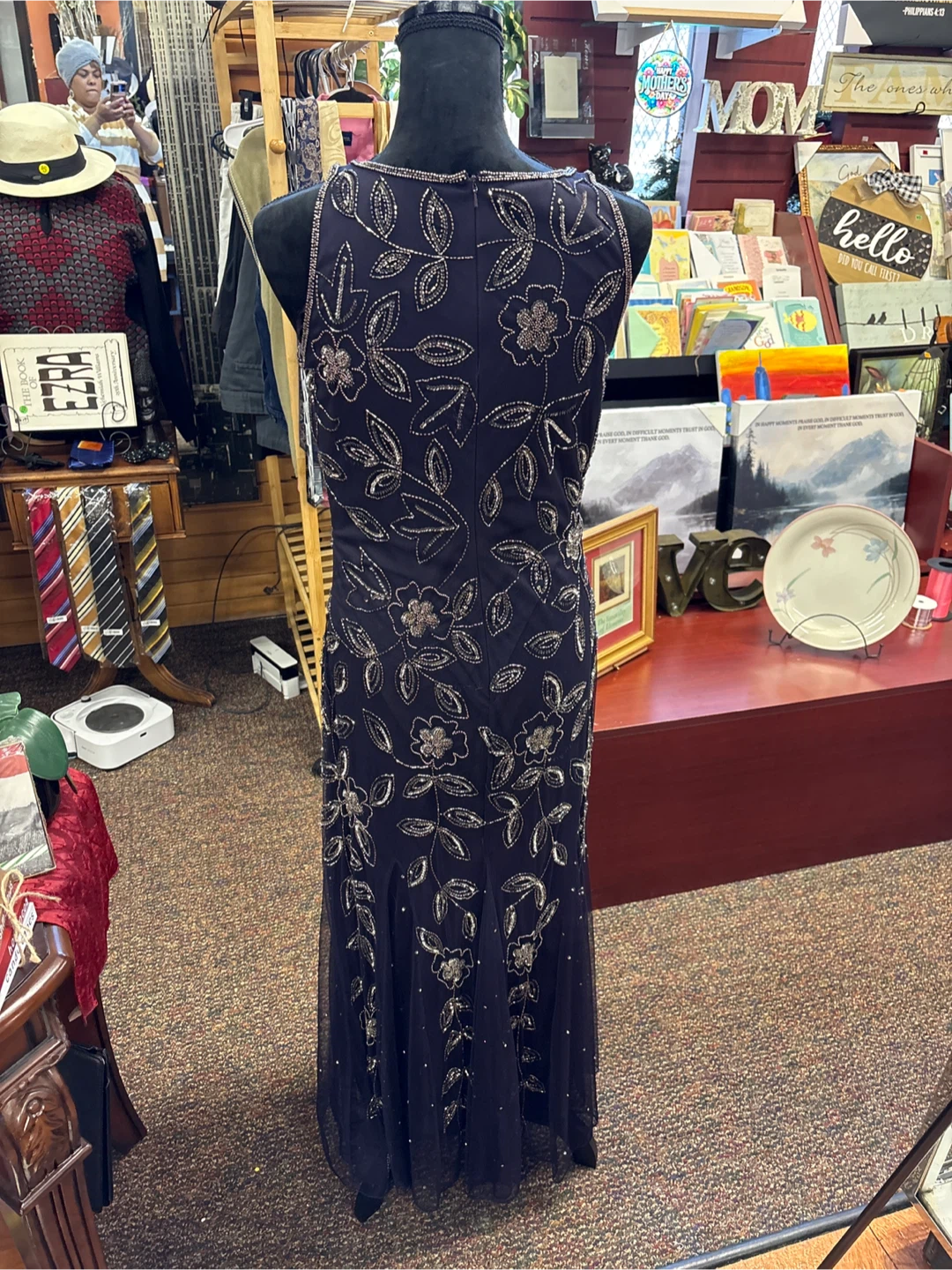 Beaded Navy Blue Maxi Dress - photo 4