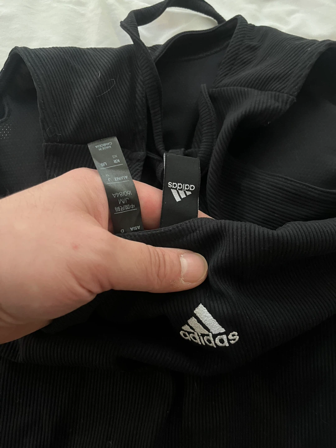 Adidas Black Ribbed Tank Top with Tie Back - photo 2