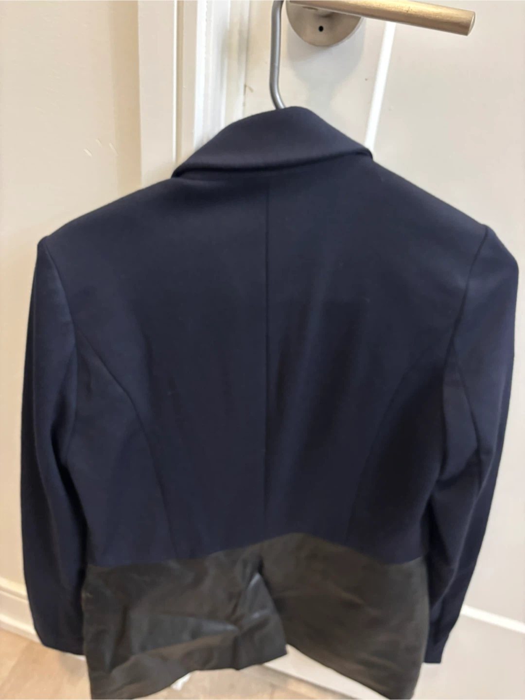 DKNY Jeans Navy Blazer with Faux Leather Trim - photo 2