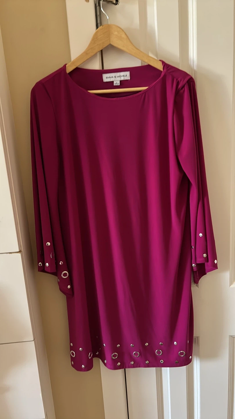 EMMA & MICHELE Pink Dress with Grommets Size L