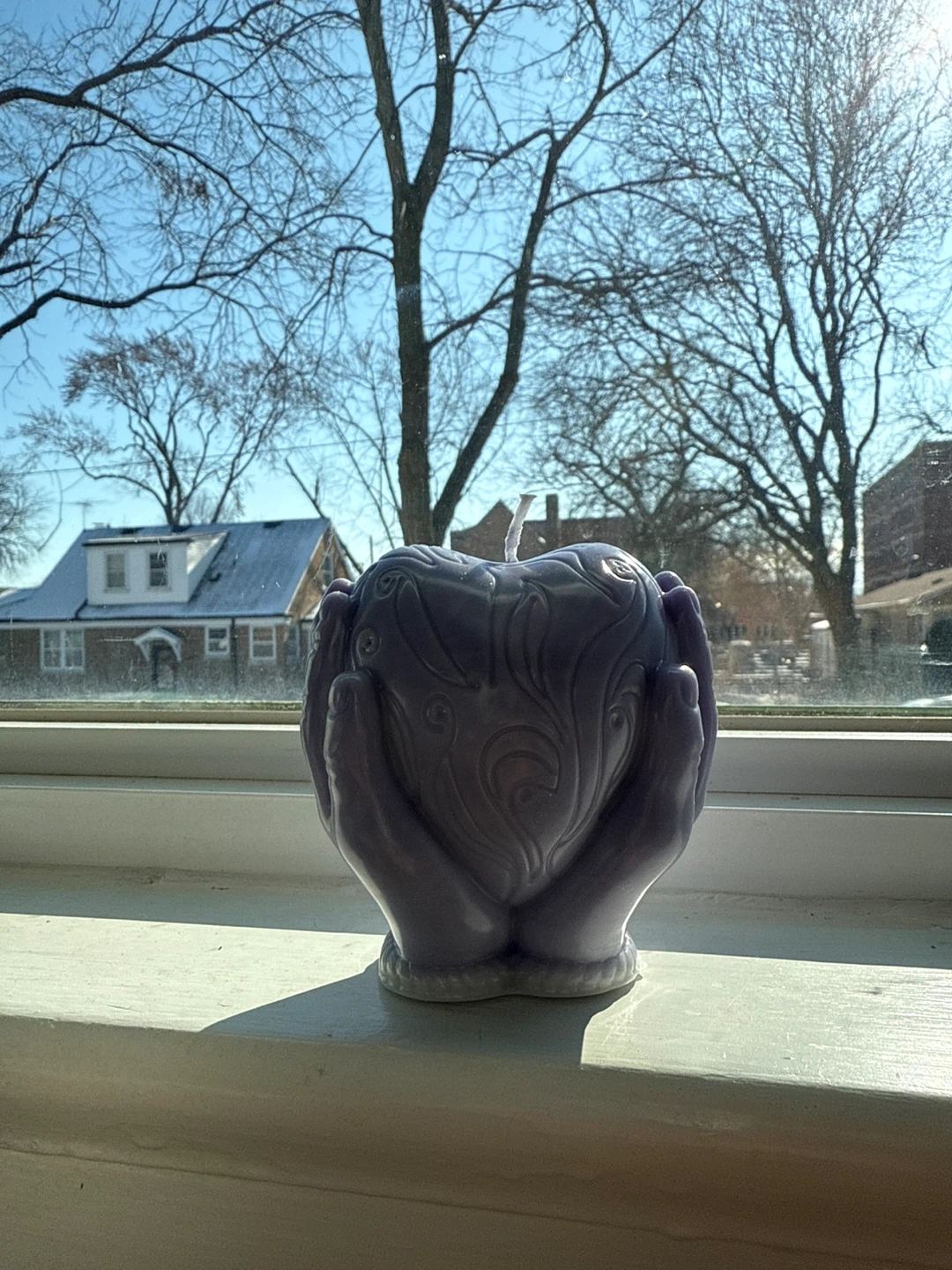 Purple Heart Hands Candle