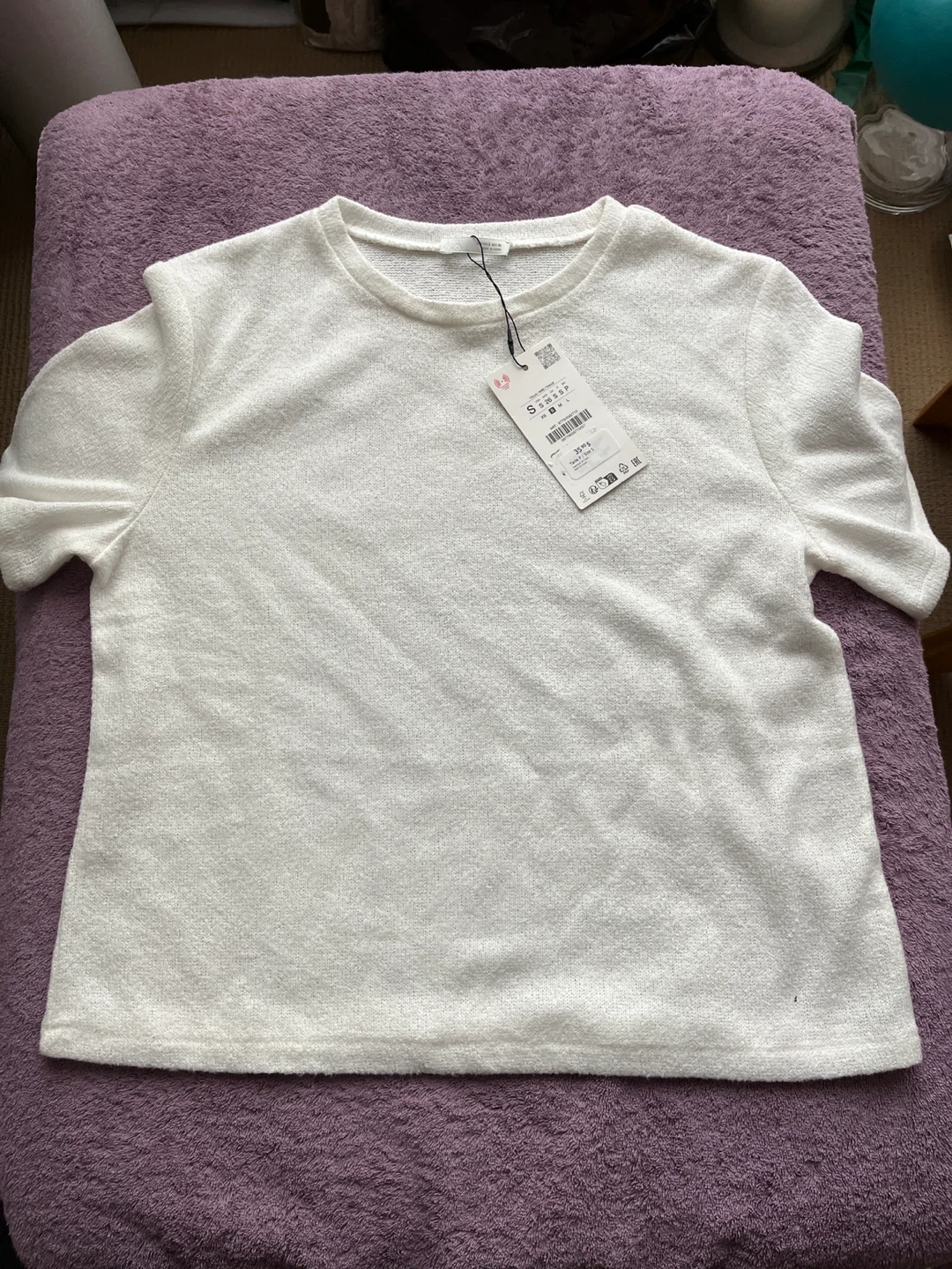 Zara Textured knit top White - Size S - photo 2