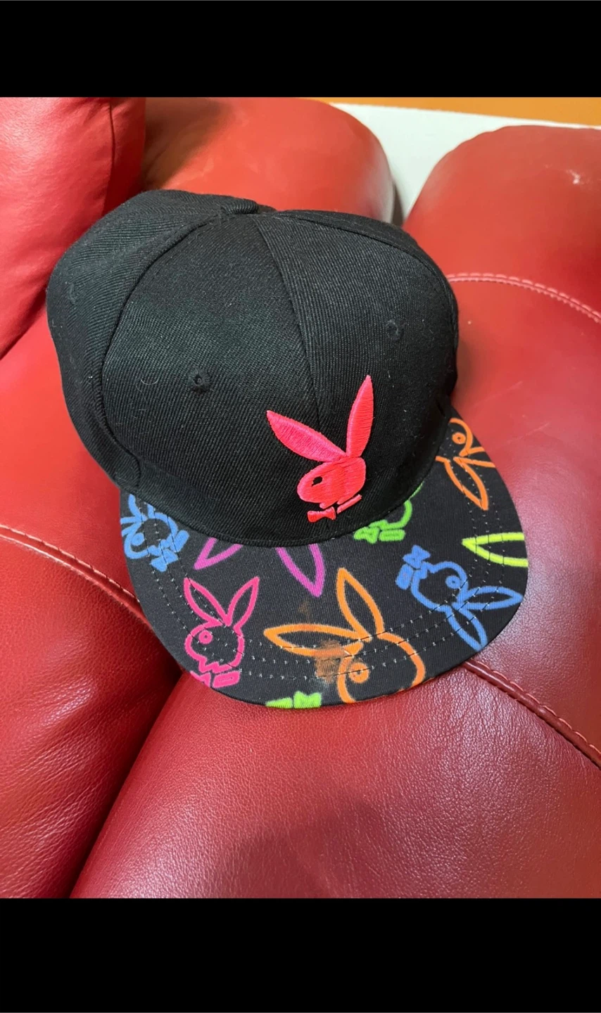Playboy Embroidered Bunny Logo Snapback Hat