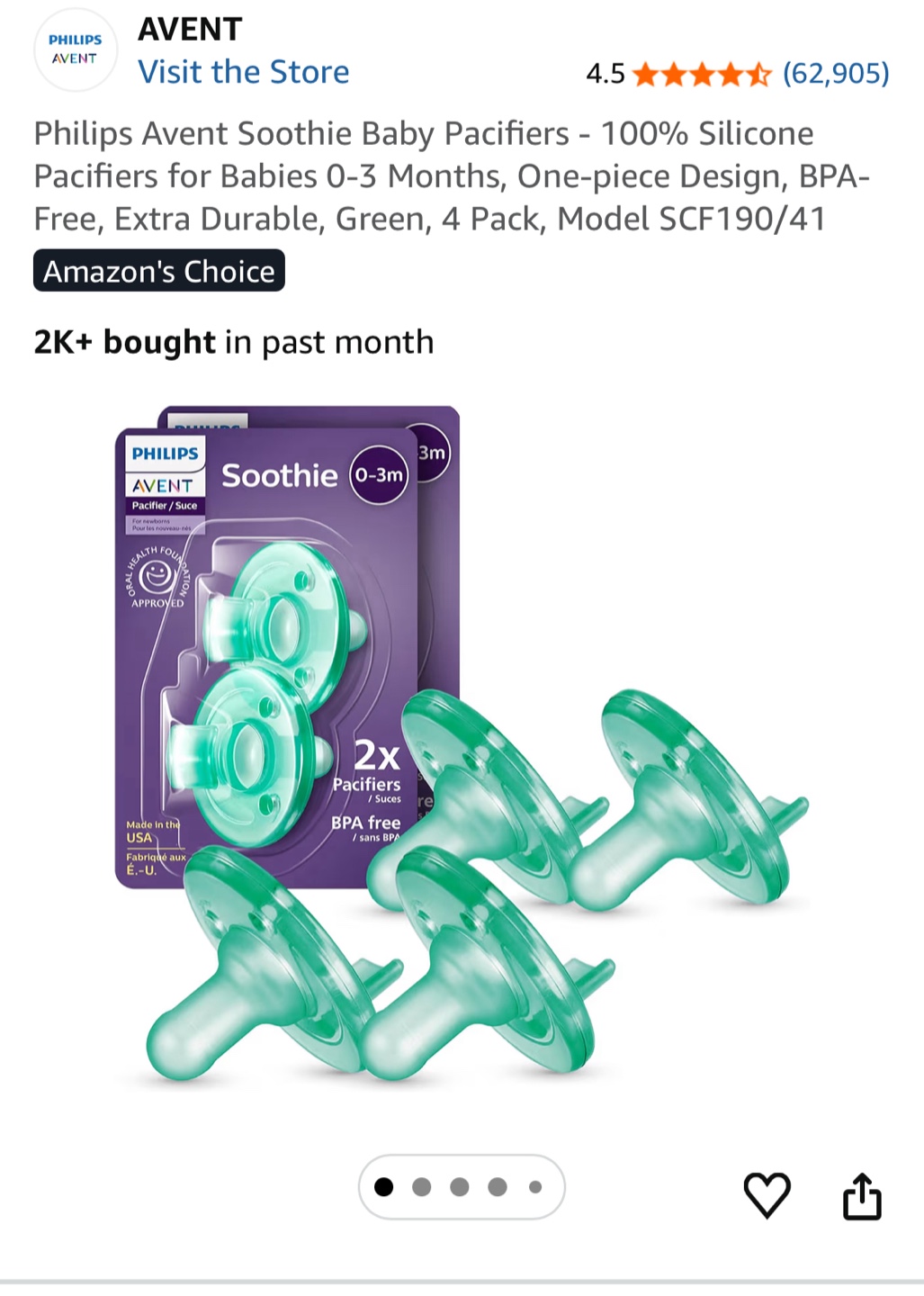 Philips Avent Soothie Baby Pacifiers - 3 Pack Green