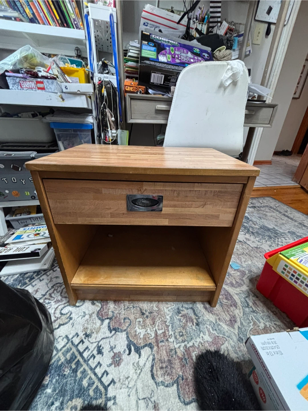 Wooden Nightstand with Drawer