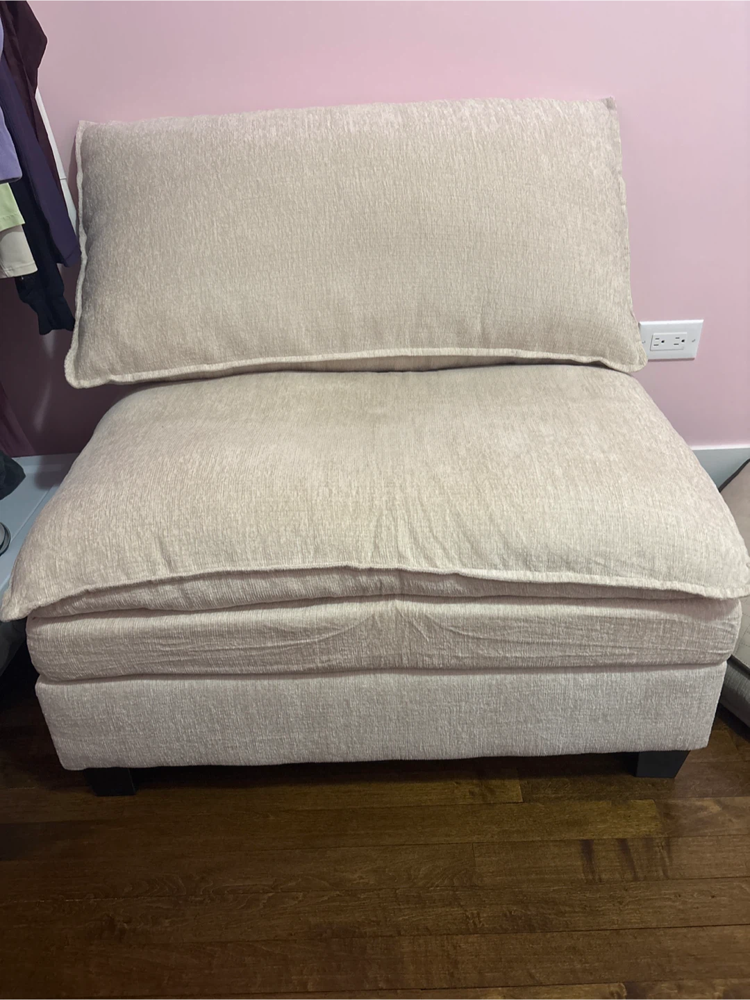 Beige Accent Chair with Pillow - photo 2