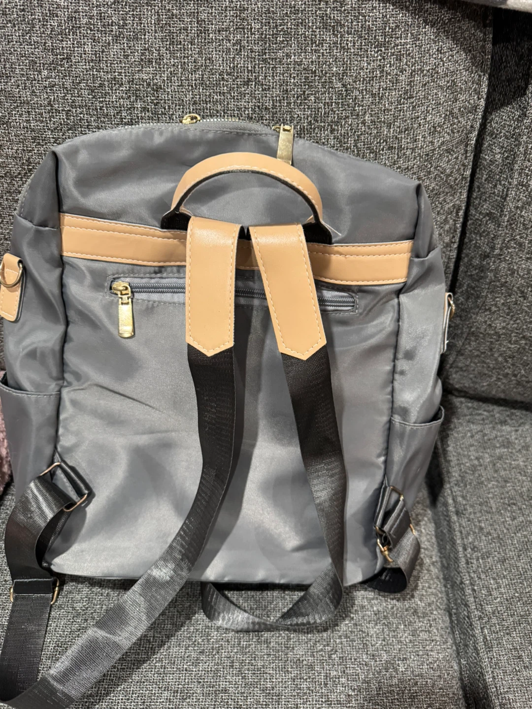 Grey Backpack purse with Tan Accents - photo 2