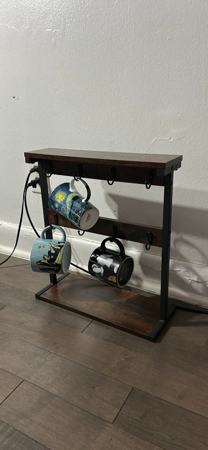 2 Tier Countertop Coffee Bar Organizer with 8 Hooks - photo 4