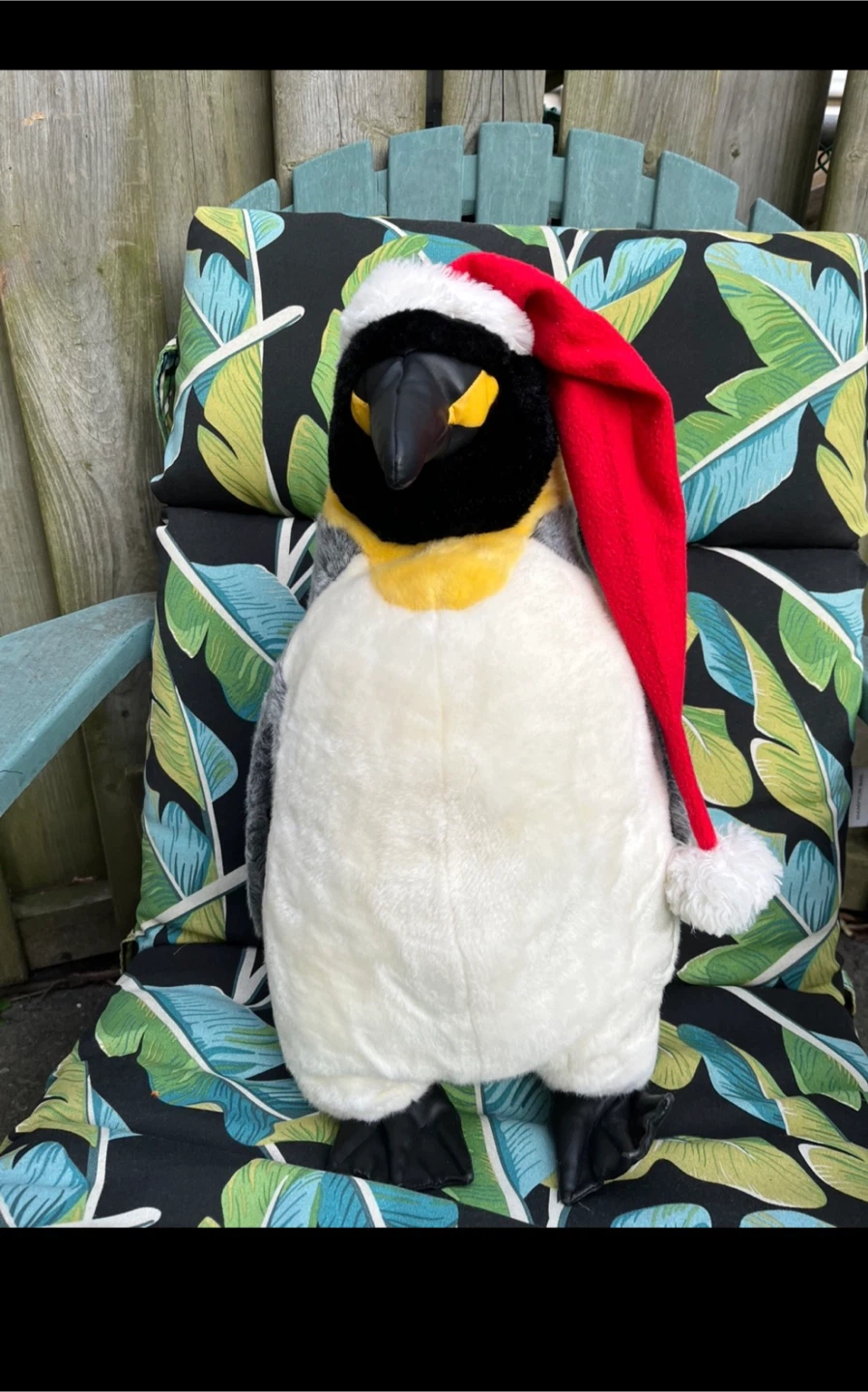 Plush Penguin with Santa Hat