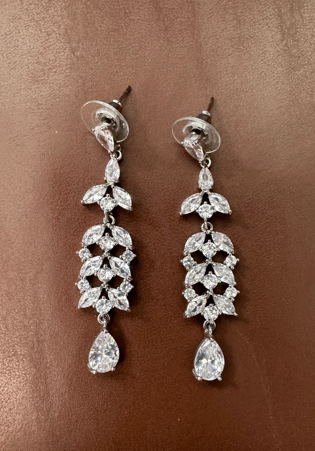 Rhinestone Drop Earrings - New - $10