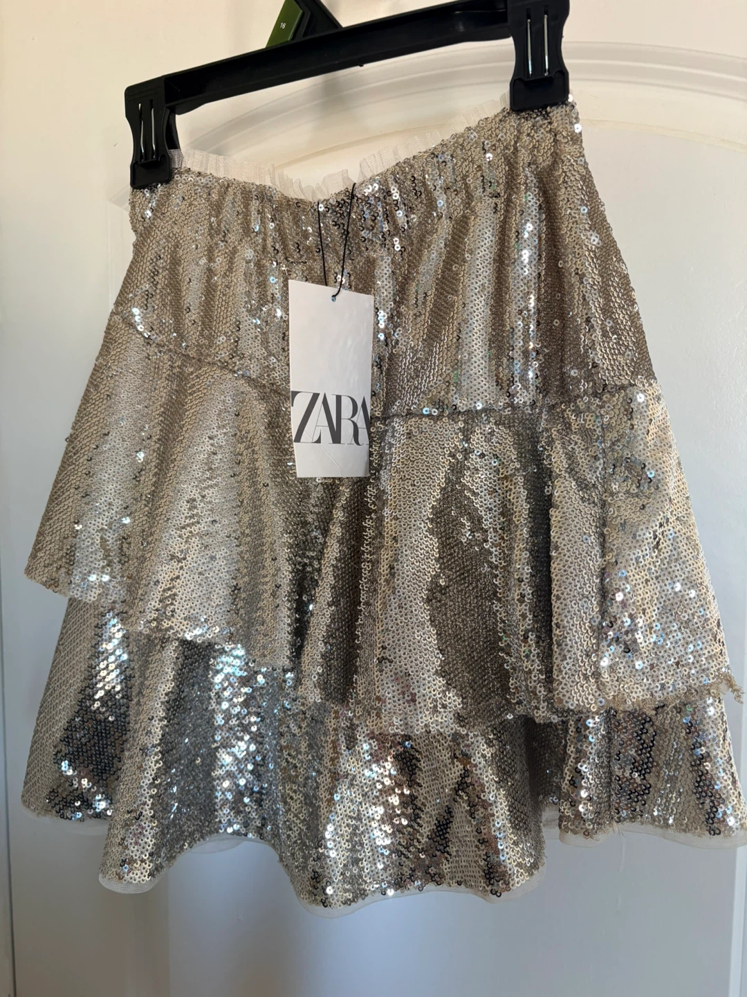 Zara Sequin Tiered Skirt - Size 11-12 Years (152cm)