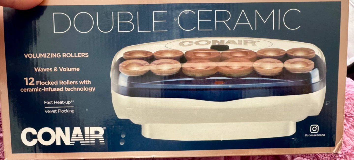 Conair Double Ceramic Volumizing Rollers - 12 Flocked Rollers