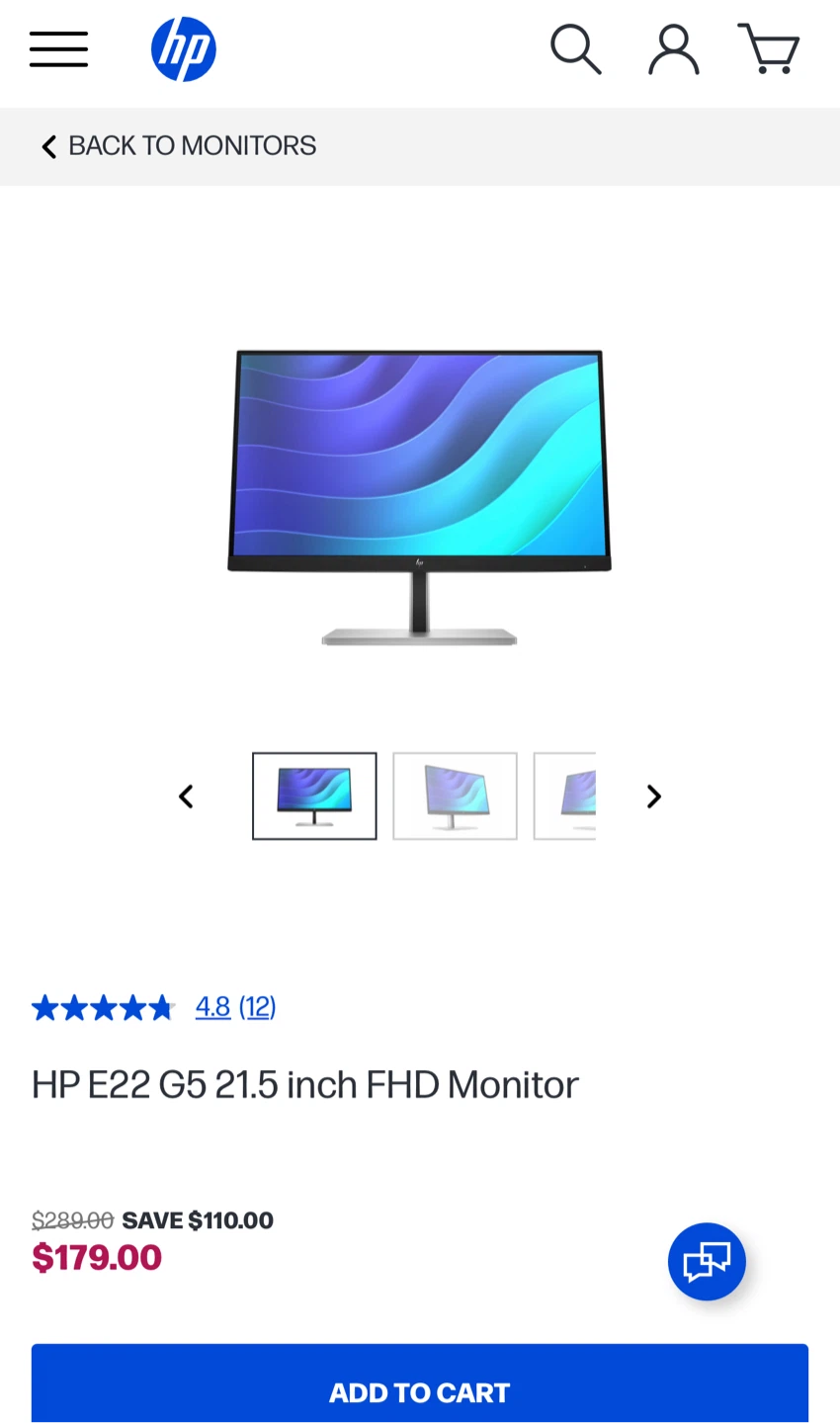 HP E22 G5 21.5 inch FHD Monitor