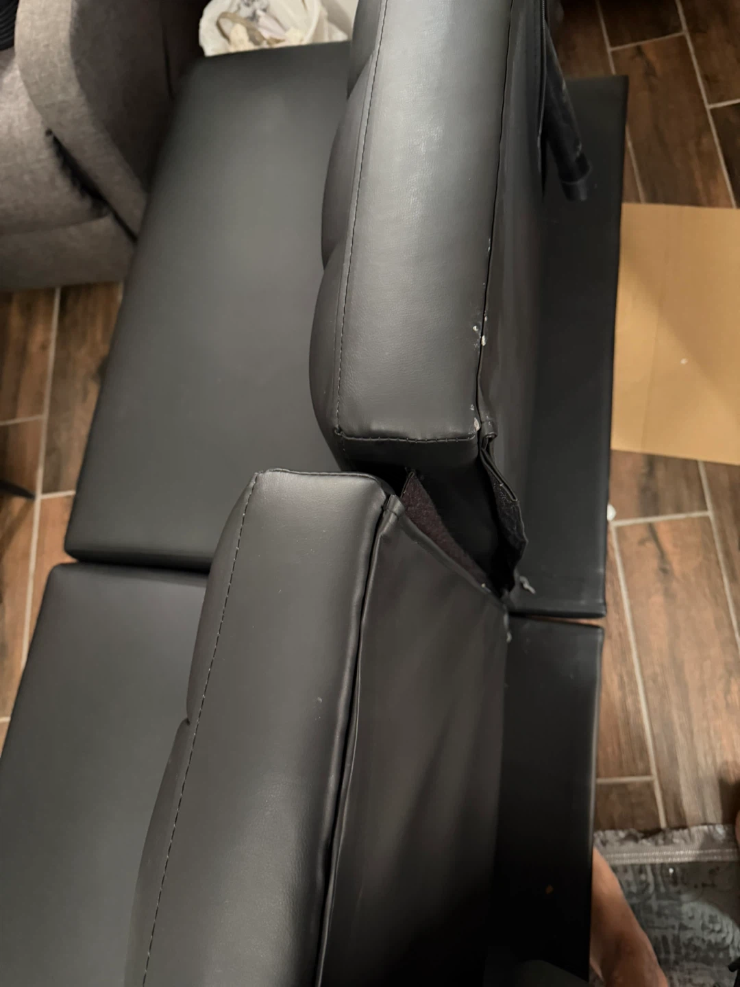 Black Faux Leather Futon - photo 3