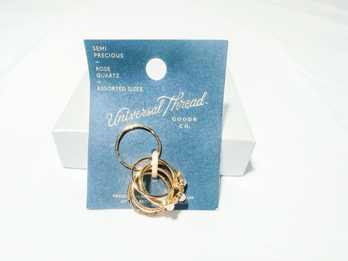 Universal Thread Rose Quartz Assorted Size Ring Set