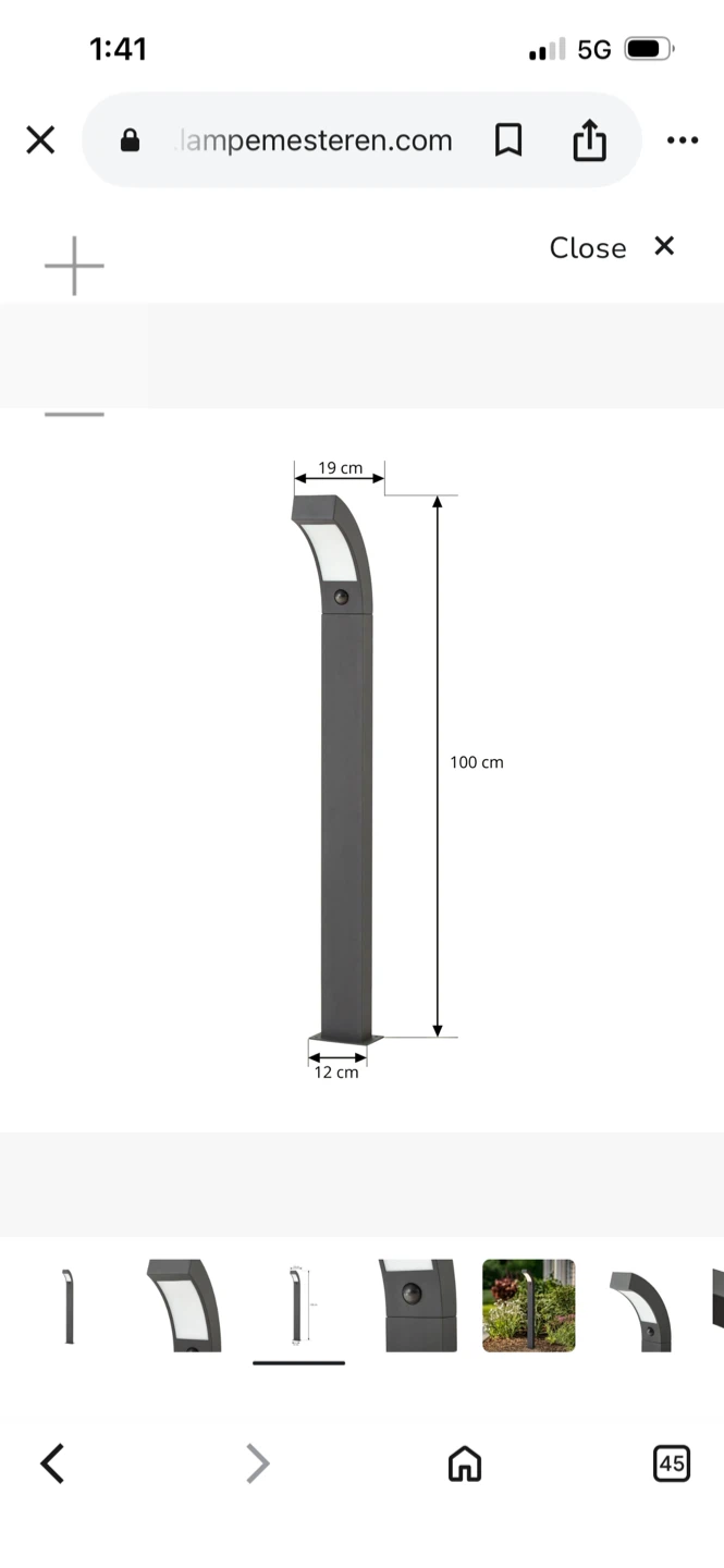 New Modern Dark Grey Outdoor Garden Pathway Light - 100cm - photo 2
