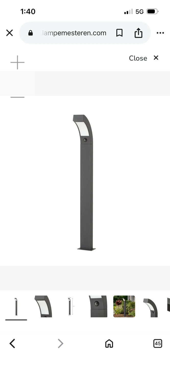 New Modern Dark Grey Outdoor Garden Pathway Light - 100cm