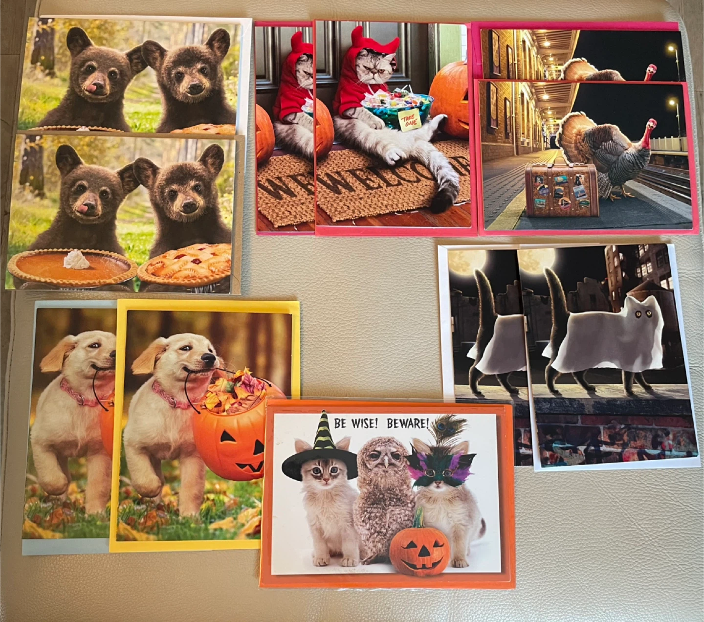 Assorted Greeting Cards - Holiday & Halloween Themes