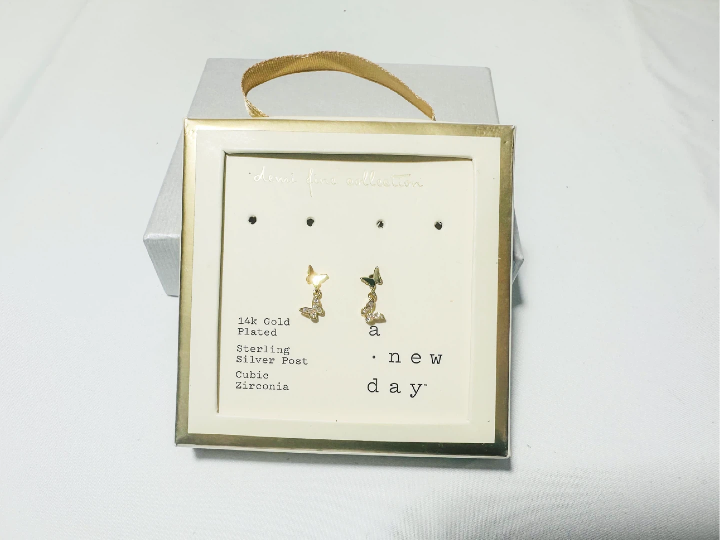 A New Day Butterfly Earrings - 14K Gold Plated Sterling Silver - photo 2