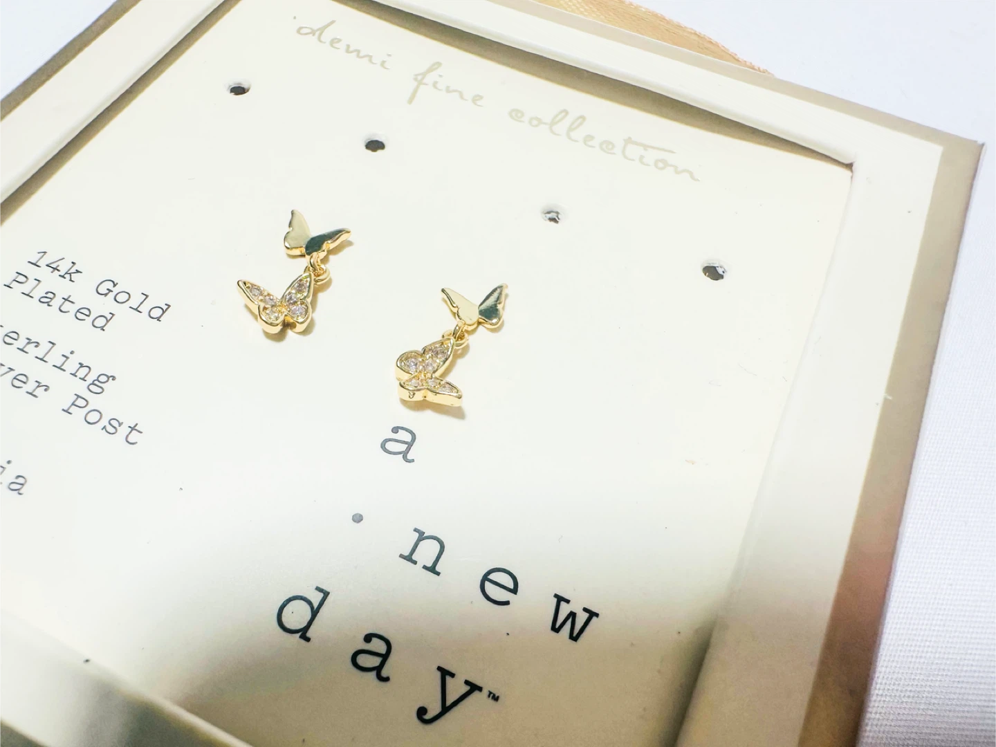 A New Day Butterfly Earrings - 14K Gold Plated Sterling Silver