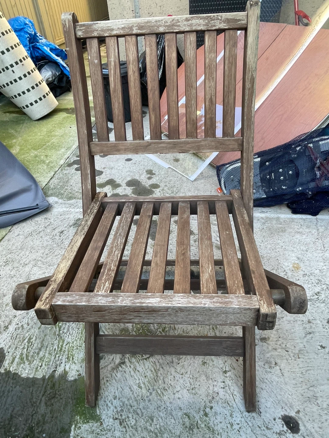 Four Wooden Folding Patio Chairs - photo 3
