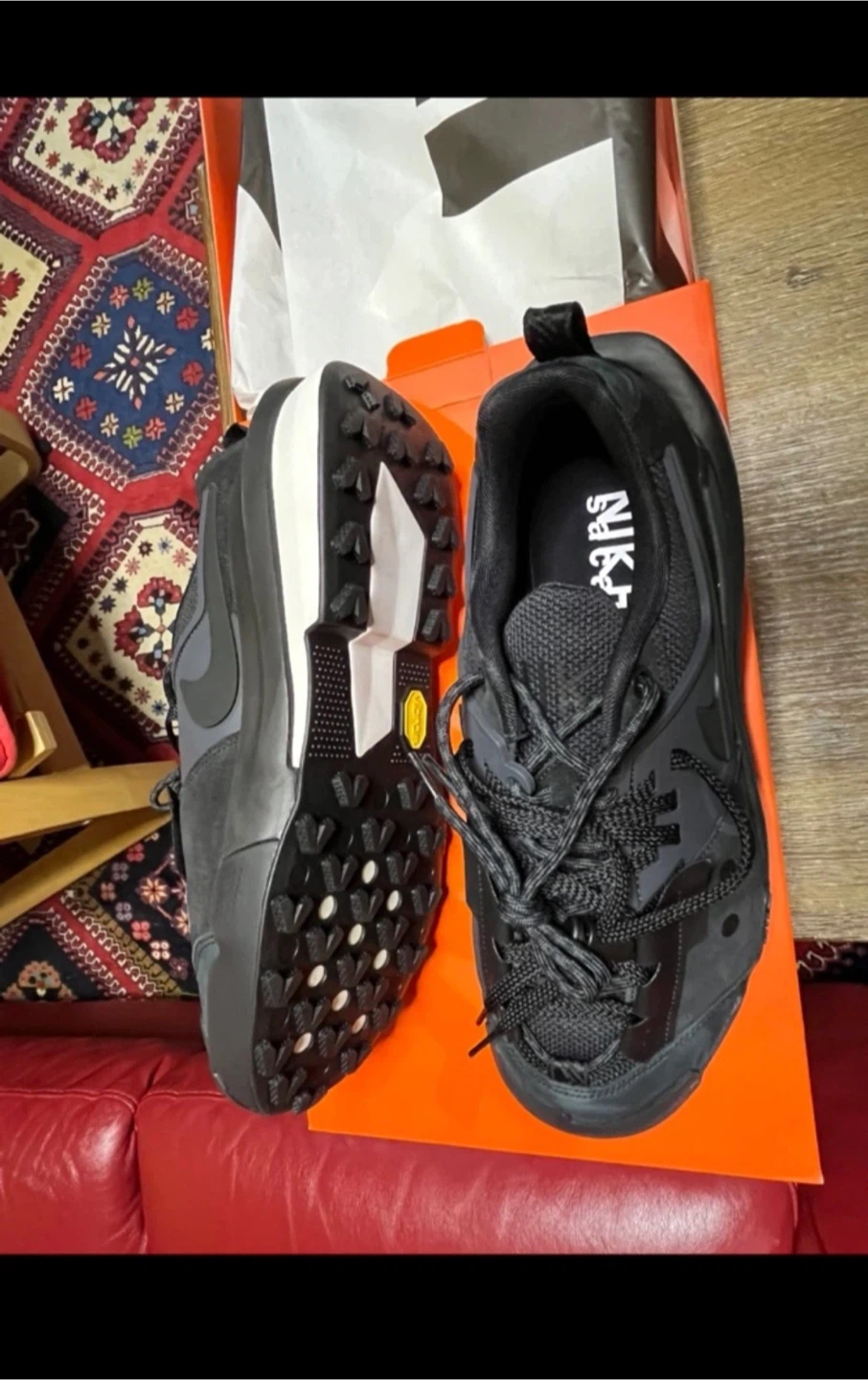 Nike ZegamaDome Sacai Black Anthracite Shoes - Size 10.5 - photo 2